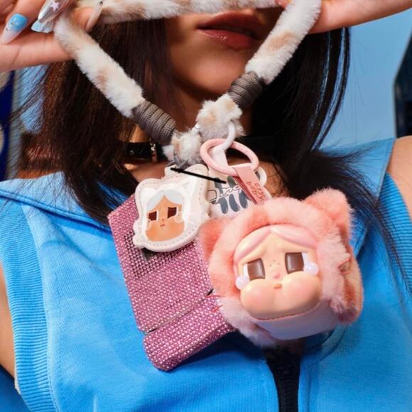 New Pop Mart Crybaby Wild But Cutie (Pink Cutie) Plush Kitty Bag Charm - Picture 4 of 7